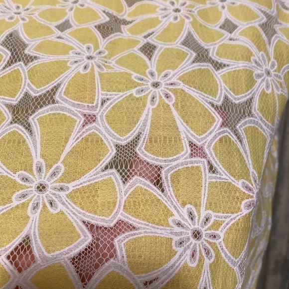 F & F Sunshine Yellow Floral Mesh MIDI Sundress | Size 4 - Picture 4 of 9